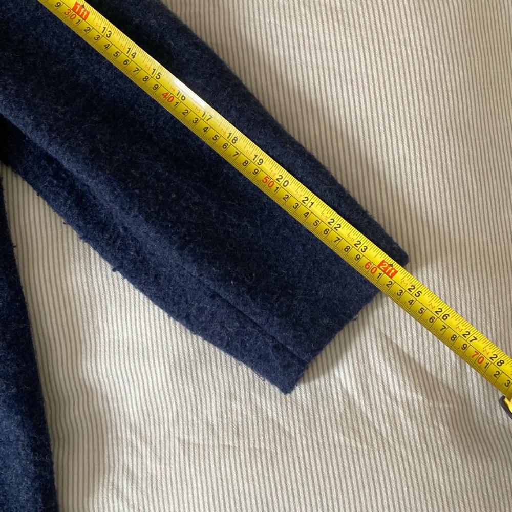LANDS END Navy Hooded Wool Button Coat - Picture 8 of 9